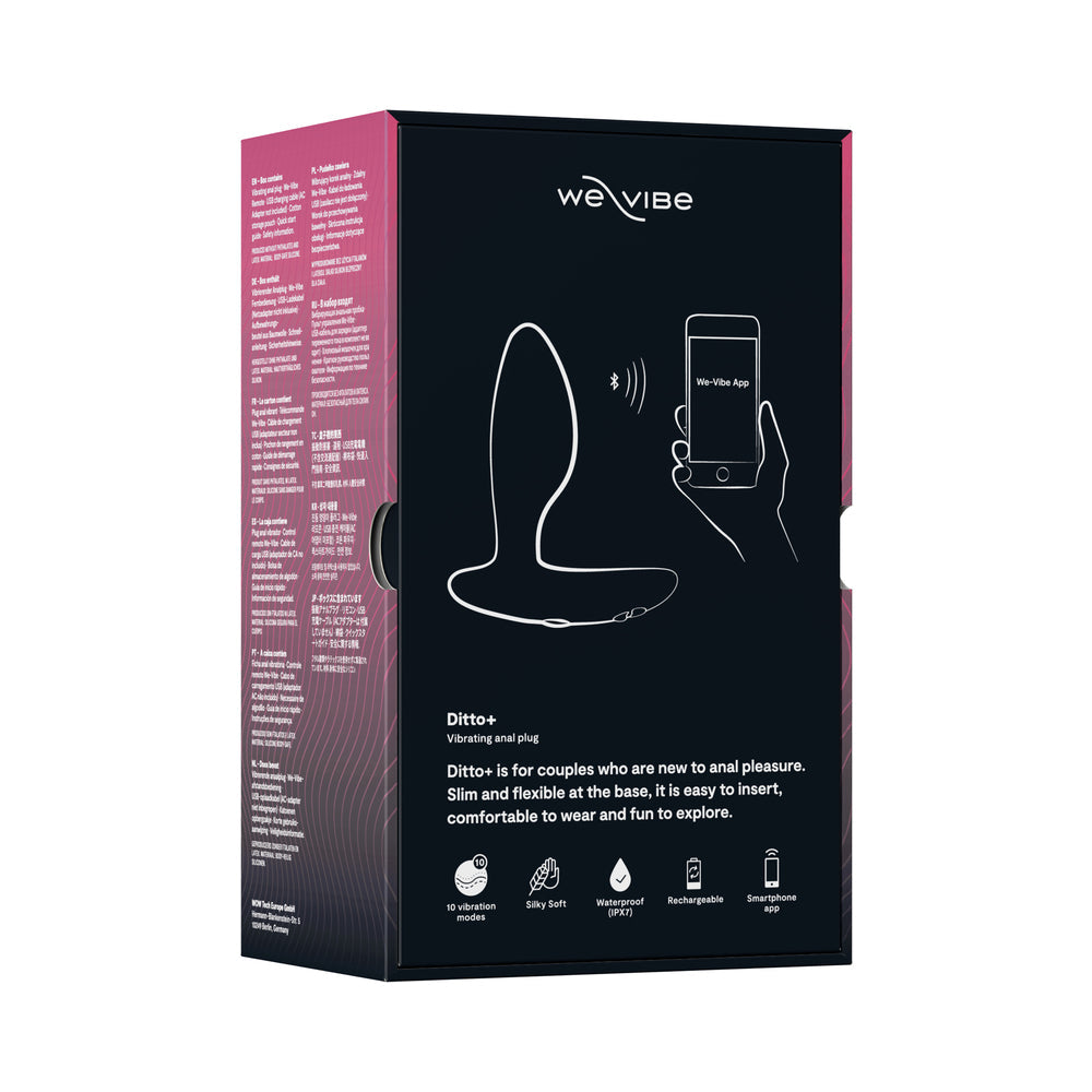 We-Vibe Ditto+ Rechargeable Remote-Controlled Silicone Vibrating Anal Plug Satin Black - Fantasies Boutique