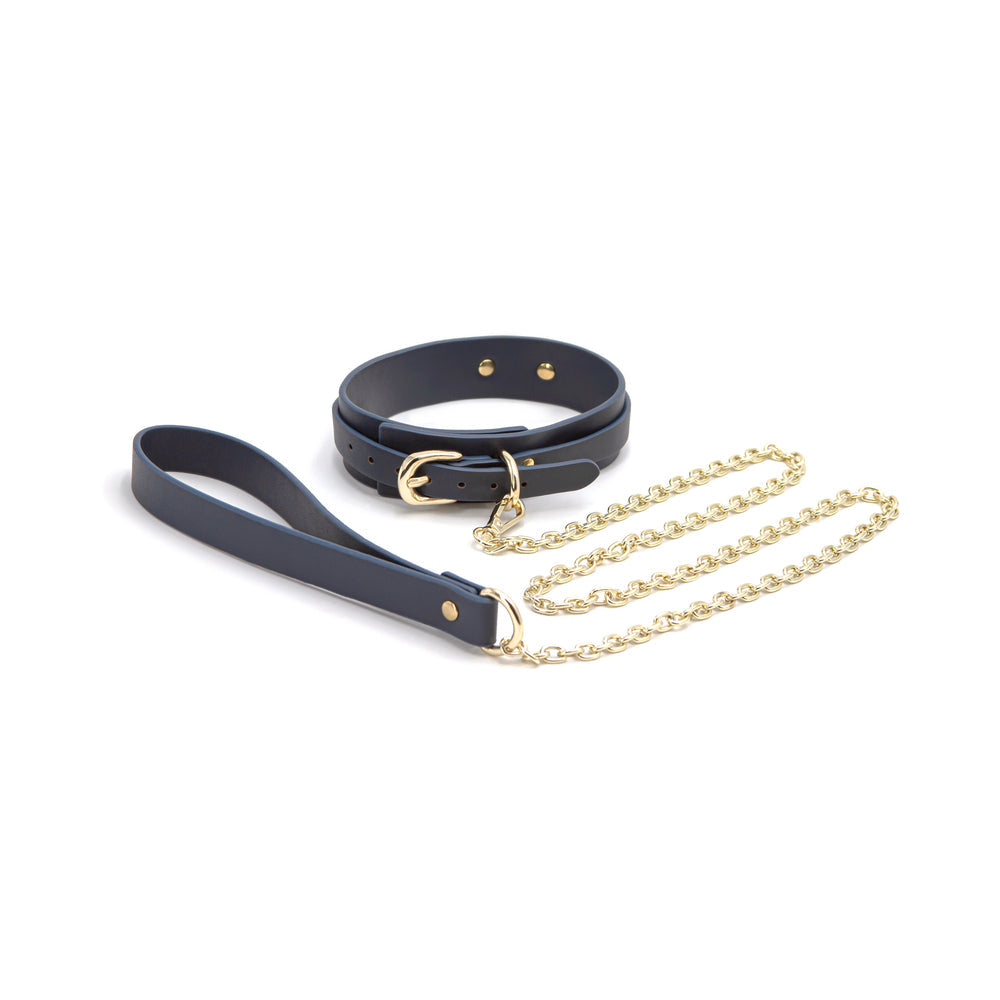 Bondage Couture Collar & Leash Blue - Fantasies Boutique