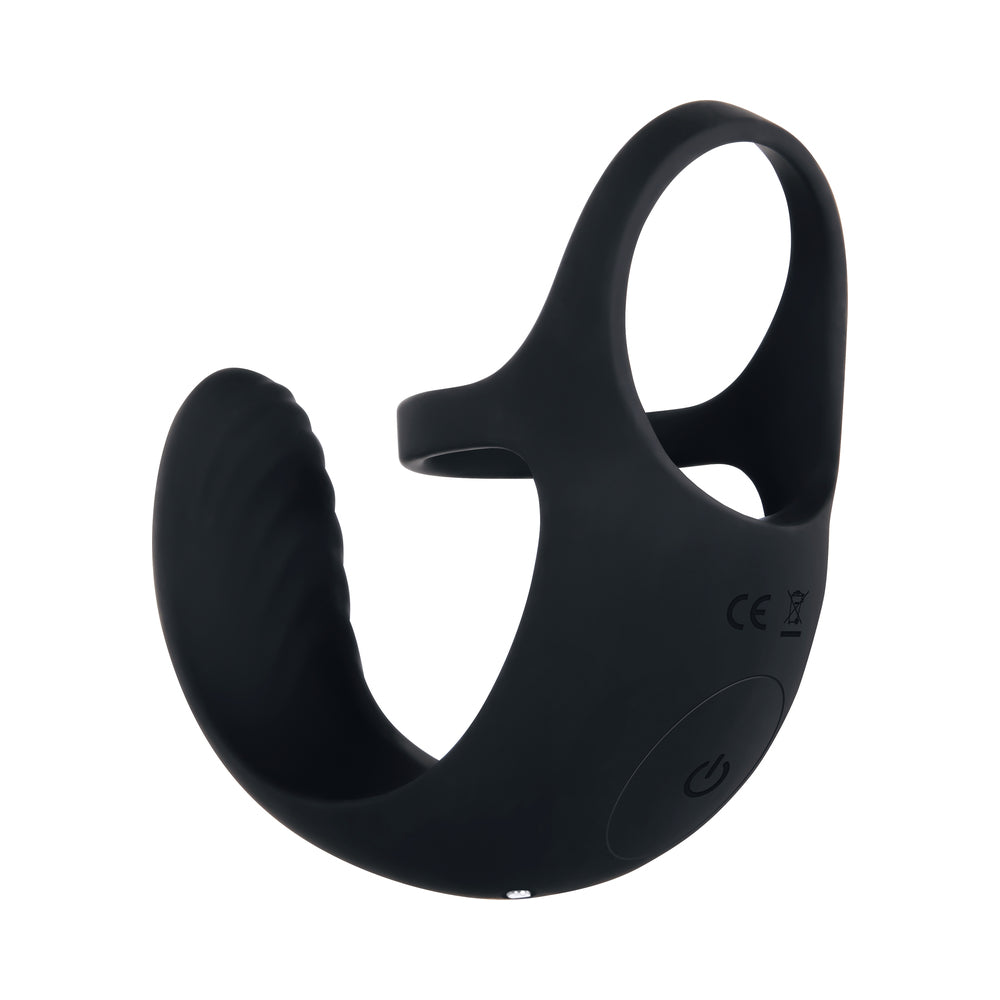 Zero Tolerance Vibrating Ball Cradle Rechargeable Remote-Controlled Silicone Cockring Black - Fantasies Boutique