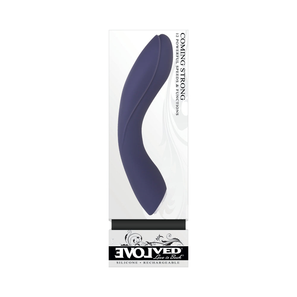 Evolved Coming Strong Rechargeable Silicone G-Spot Vibrator Purple - Fantasies Boutique
