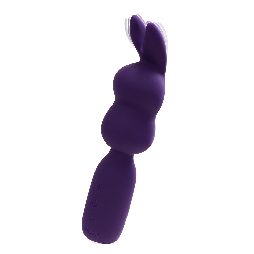 VeDO Hopper Bunny Rechargeable Silicone Mini Wand Vibrator Purple - Fantasies Boutique