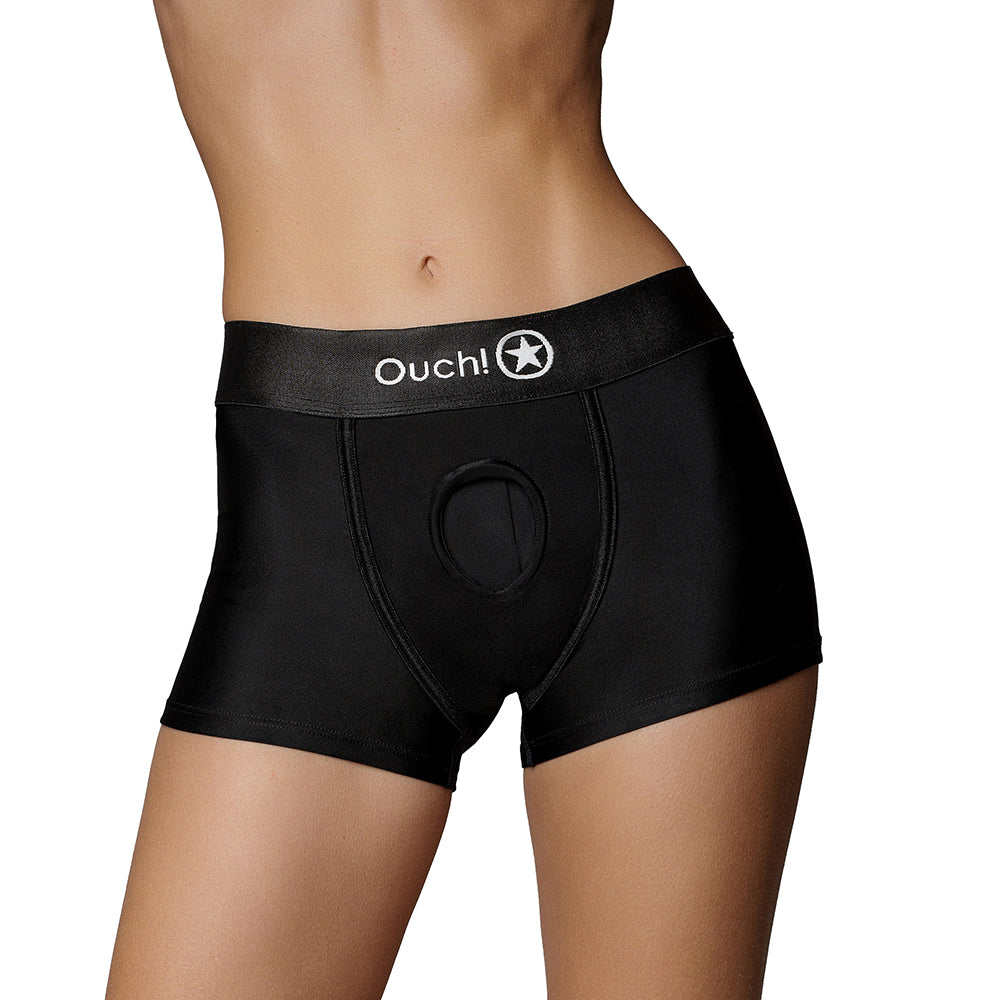 Ouch! Vibrating Strap-on Boxer Black XS/S - Fantasies Boutique