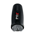 PDX Elite Motobator 2 Rechargeable Thrusting Vibrating Masturbator Clear/Black - Fantasies Boutique