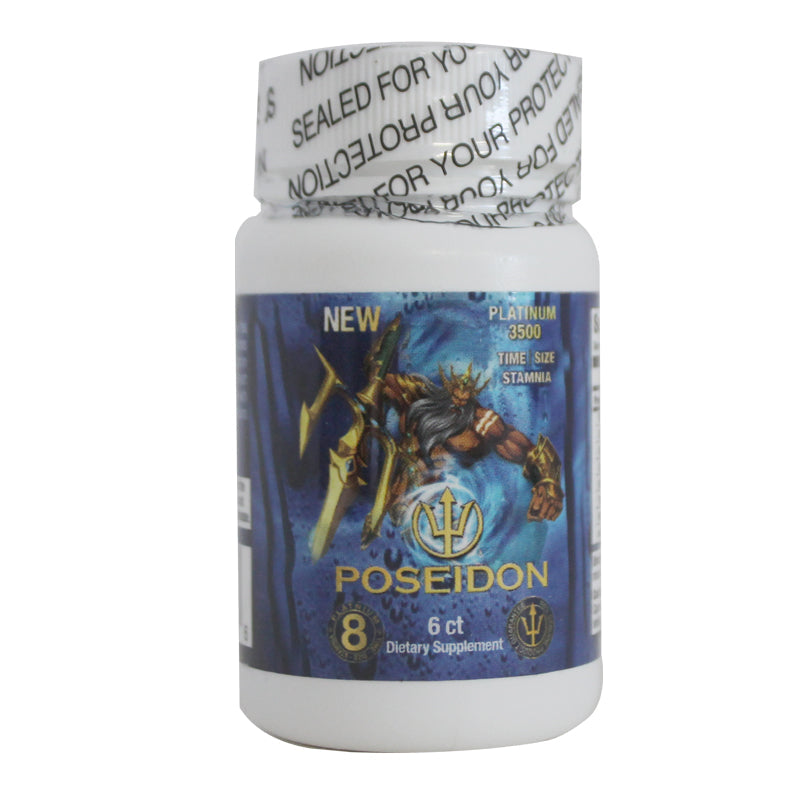 Poseidon Platinum 3500 Male Supplement pill  Bottle (6) - Fantasies Boutique