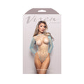 Fantasy Lingerie Vixen Crystal Clear Open-Back Long Sleeve Teddy Light Blue O/S
