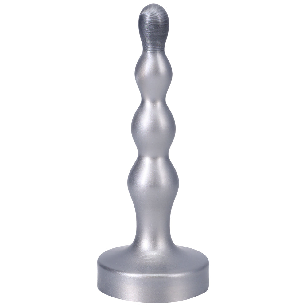 Tantus Ripple Small 8 in. Anal Beads Dildo Firm Silver