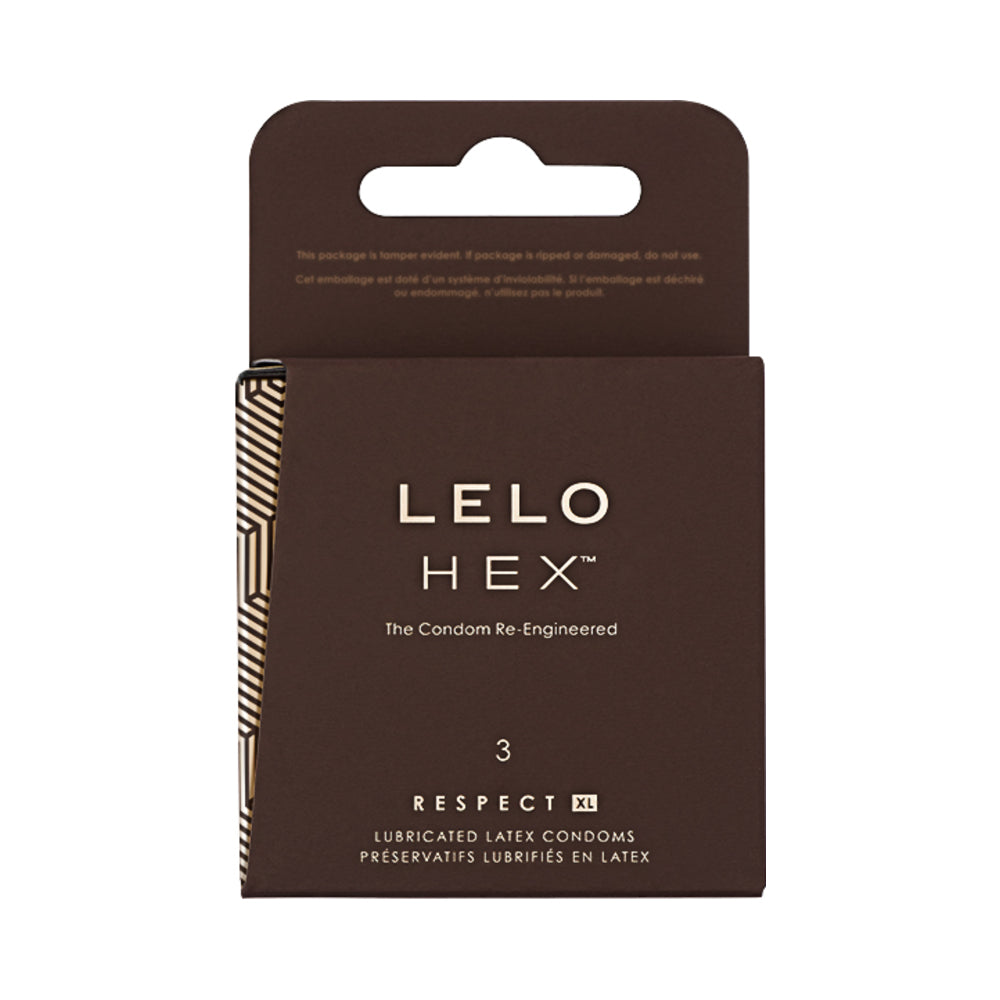LELO HEX Respect XL Lubricated Latex Condoms 3-Pack - Fantasies Boutique