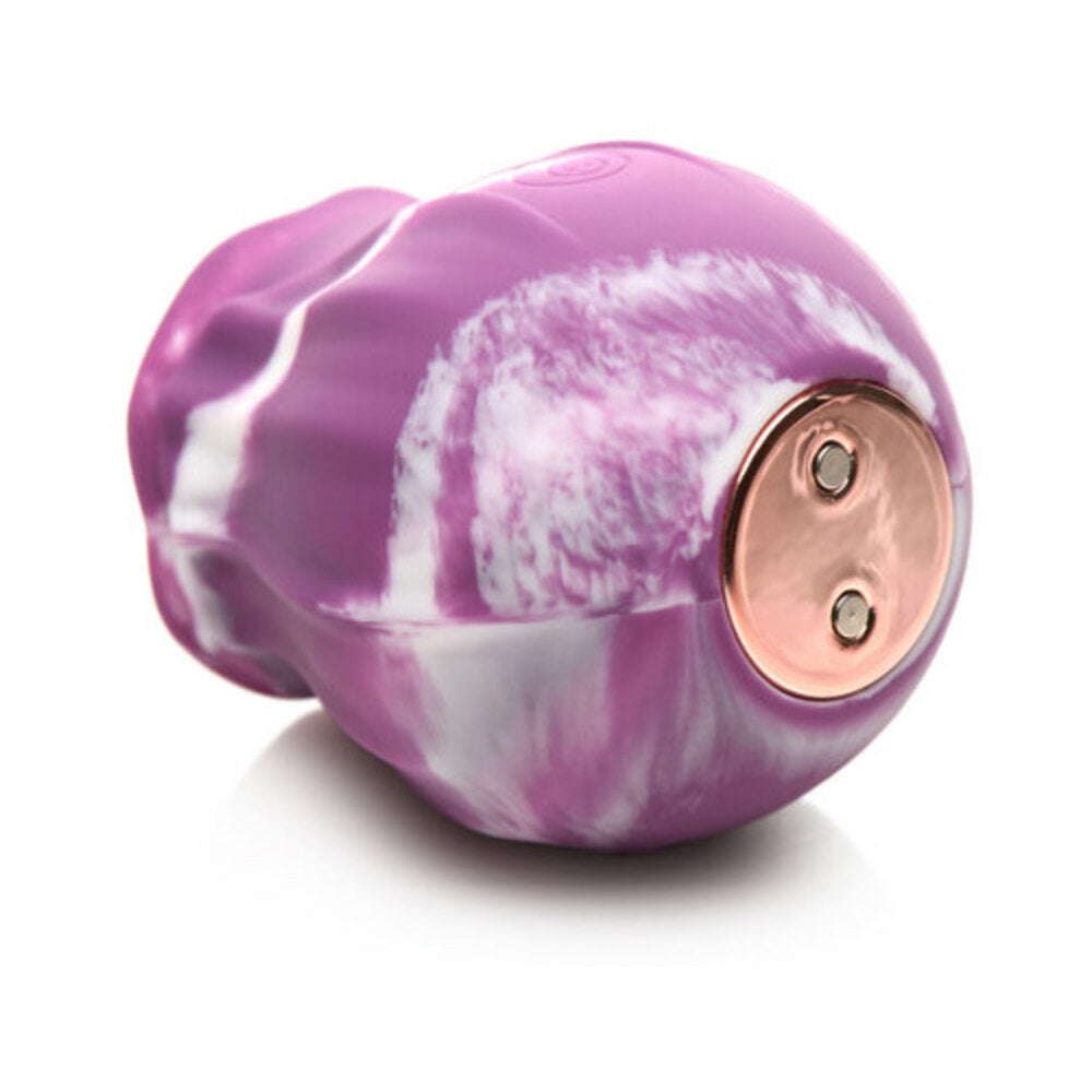Curve Toys Gossip Cum Into Bloom Rechargeable Silicone Licking Rose Purple Twirl - Fantasies Boutique