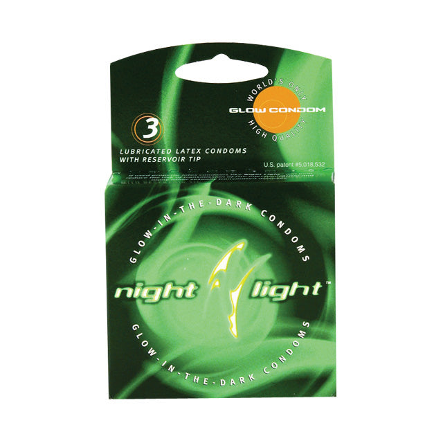 Night Light Glow-In-The-Dark Condoms (3 Pack) - Fantasies Boutique