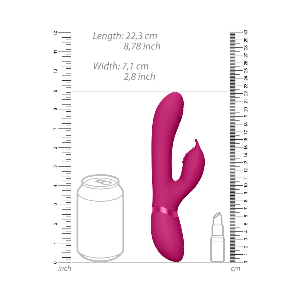 VIVE AIMI Rechargeable Swinging Pulse-Wave Silicone Rabbit Vibrator Pink - Fantasies Boutique