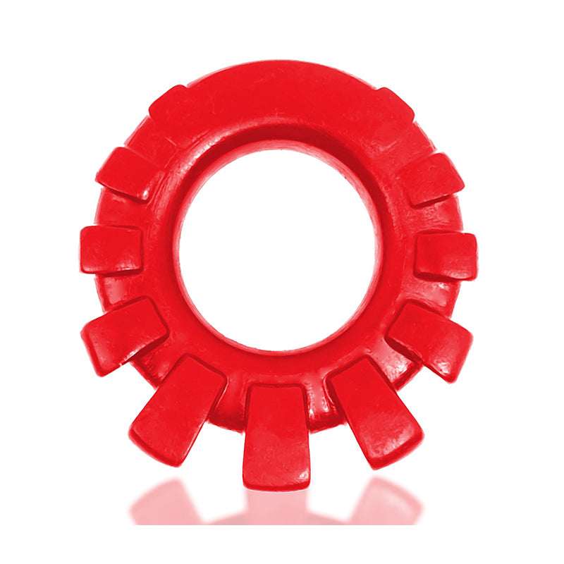 Oxballs Cock-Lug Lugged Cockring Silicone Red - Fantasies Boutique