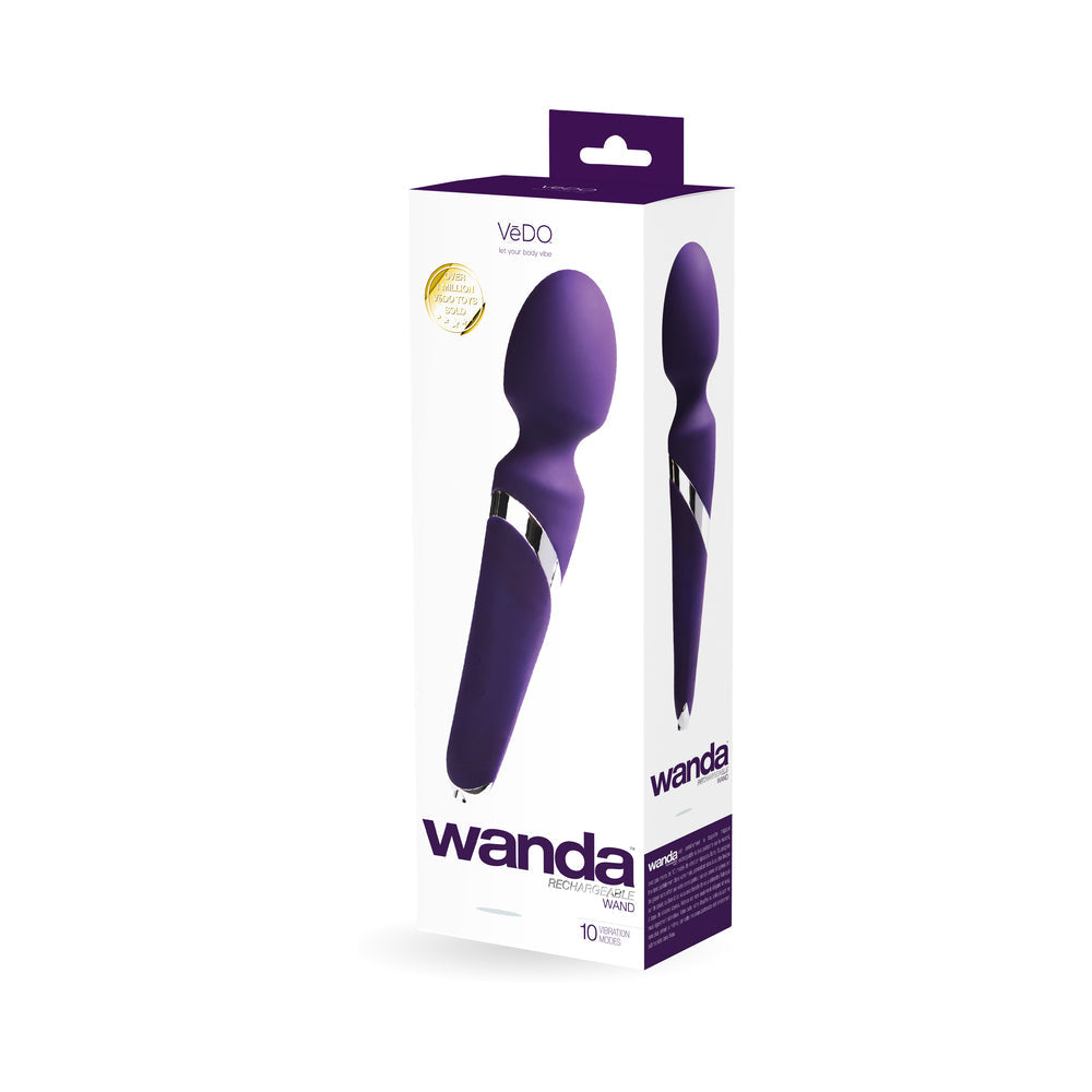 VeDO Wanda Rechargeable Wand Vibe - Deep Purple - Fantasies Boutique