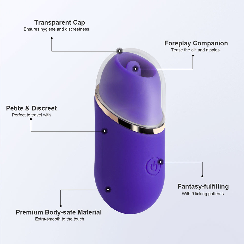 Honey Play Box Abby Mini Clit Tongue Licking Vibrator Purple - Fantasies Boutique