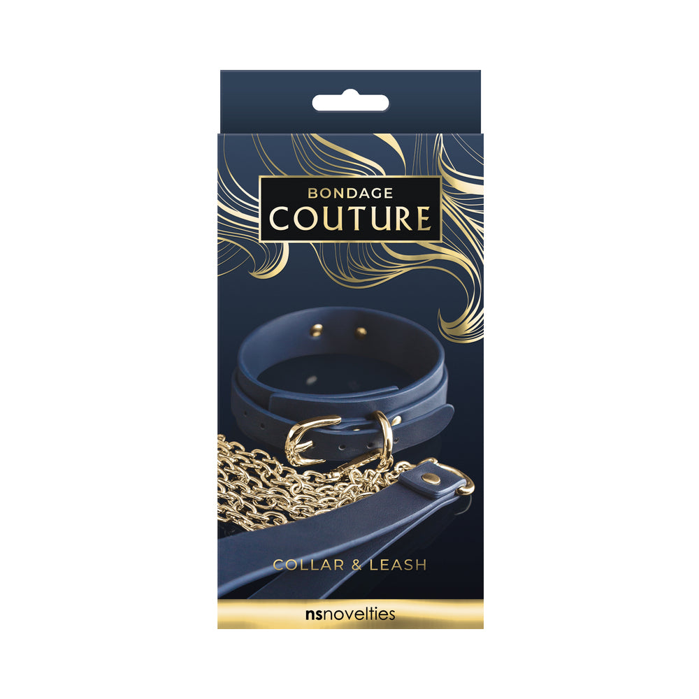 Bondage Couture Collar & Leash Blue - Fantasies Boutique