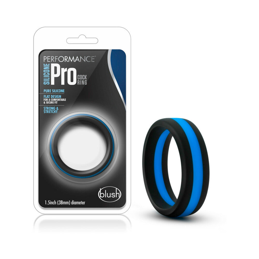 Blush Performance Silicone Go Pro Cock Ring Black/Indigo/Black - Fantasies Boutique