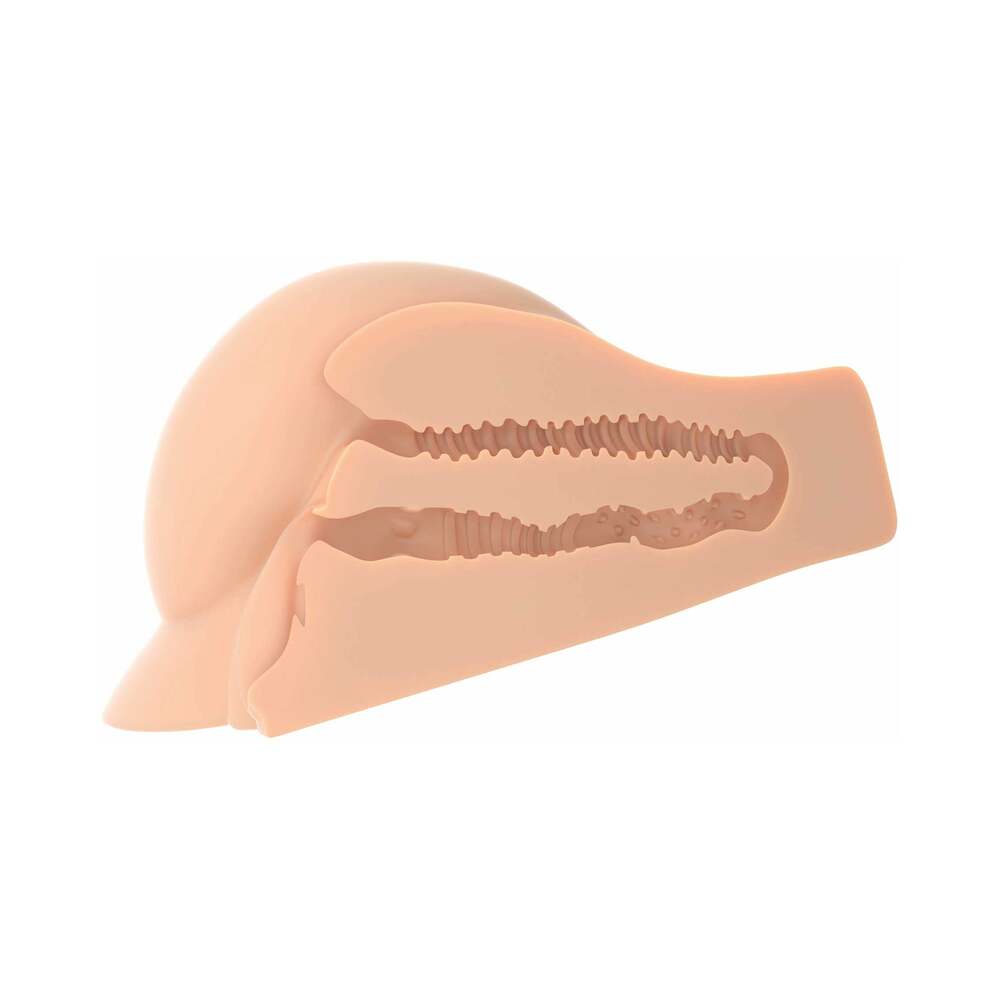 PDX Plus Perfect Ass Dual Entry Masturbator Beige - Fantasies Boutique