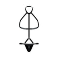 Male Power Fetish Gladiator High-Neck Strappy Body Harness Black L/XL