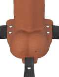 Fantasy X-Tensions Elite Vibrating Hollow Silicone Strap-On 7 in. Brown