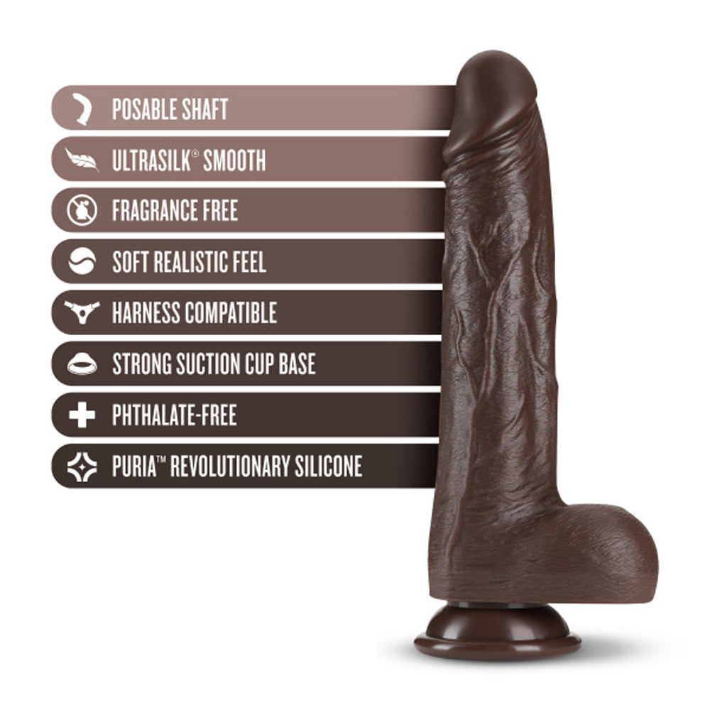Dr. Skin Dr. Murphy 8 in. Thrusting Dildo with Balls Brown - Fantasies Boutique