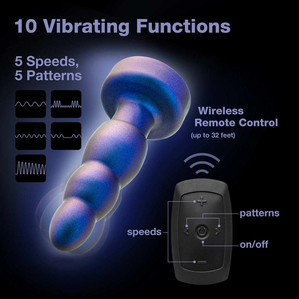 Anal Adventures Matrix Kinetik Plug with Remote Space Age Blue - Fantasies Boutique