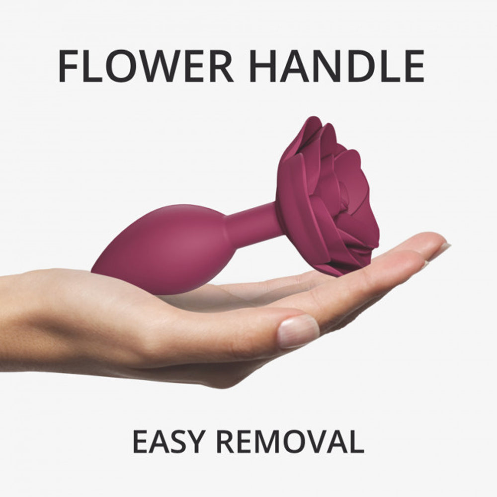 Love to Love Open Roses Silicone Anal Plug Plum Star M - Fantasies Boutique