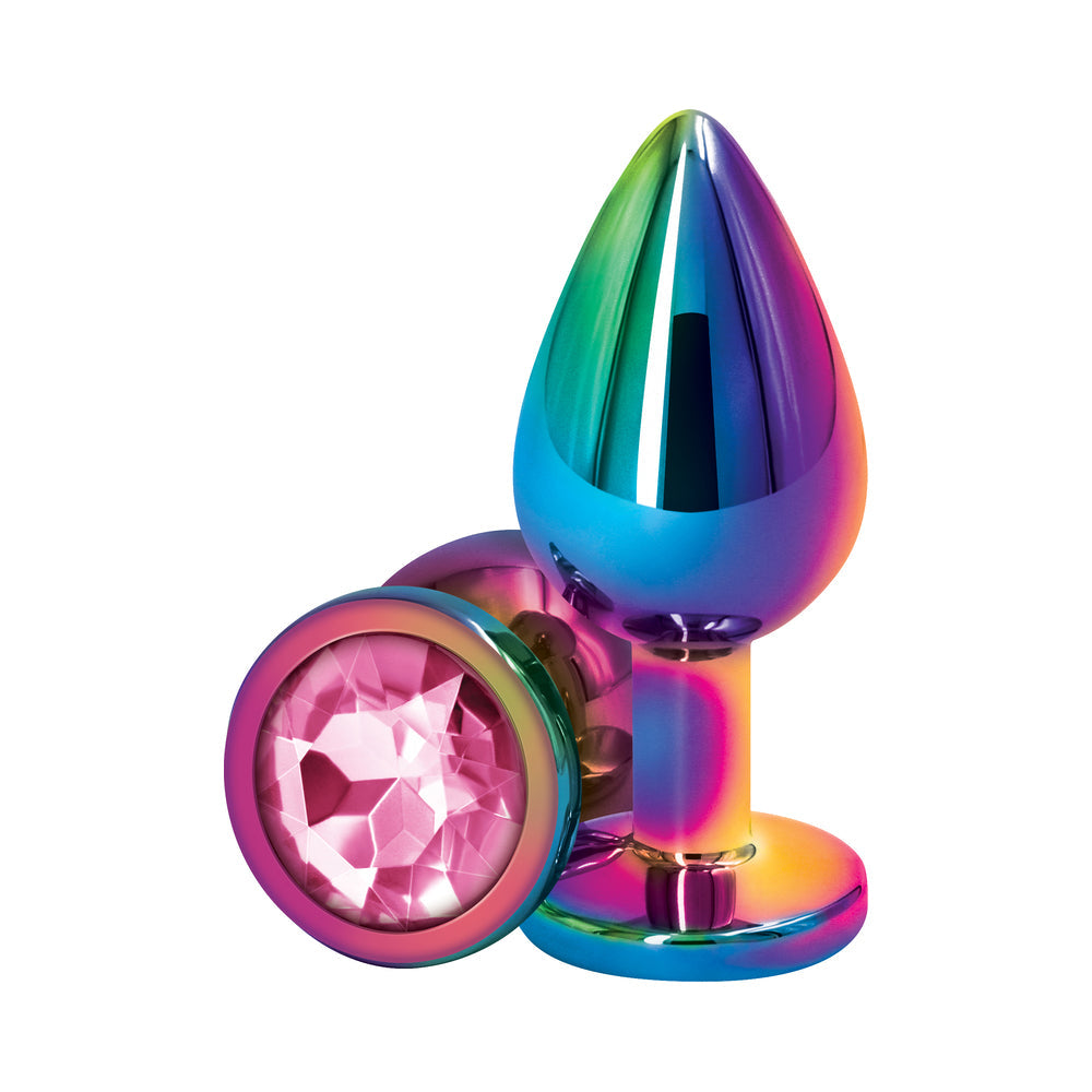 Rear Assets Metal Anal Plug Medium Multicolor/Pink - Fantasies Boutique