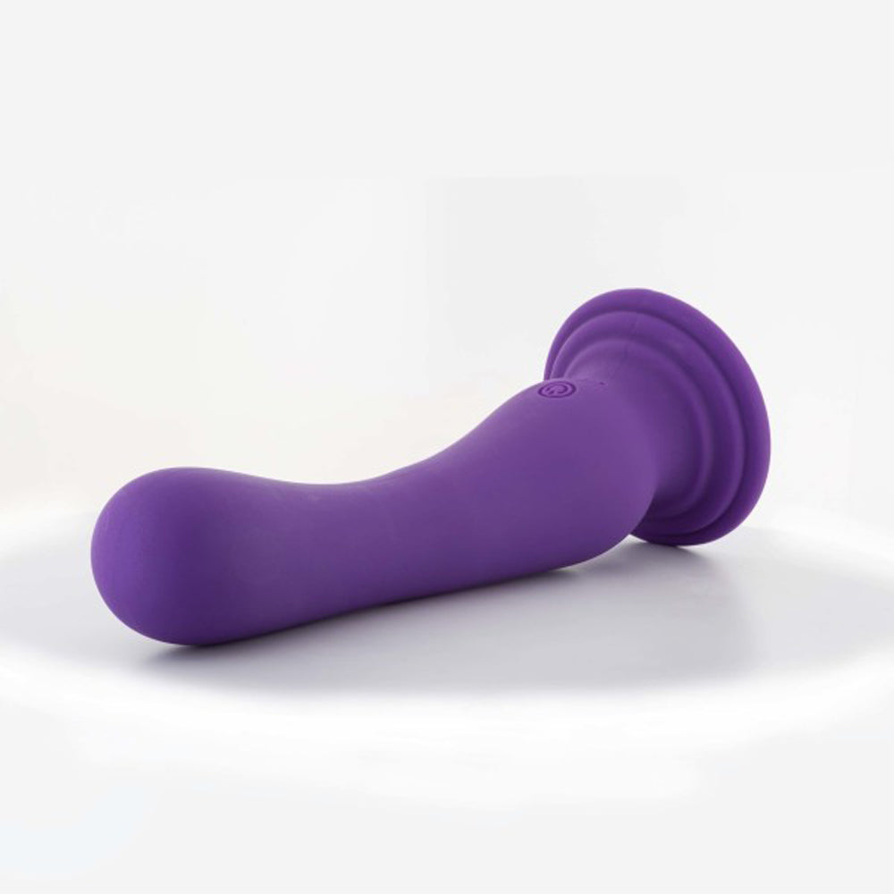 Impressions Ibiza Rechargeable Silicone 7.75 in. Vibrating Dildo with Suction Cup Plum - Fantasies Boutique