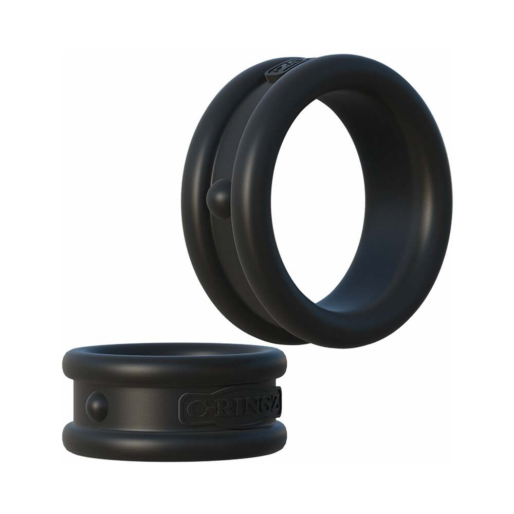 Fantasy C-Ringz Max-Width Silicone Rings 2-Piece Set Black