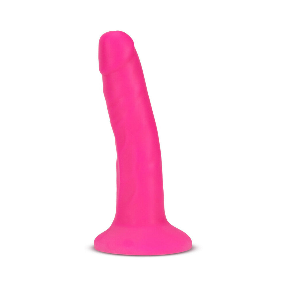 Blush Neo Elite 6 in. Silicone Dual Density Dildo with Suction Cup Neon Pink - Fantasies Boutique