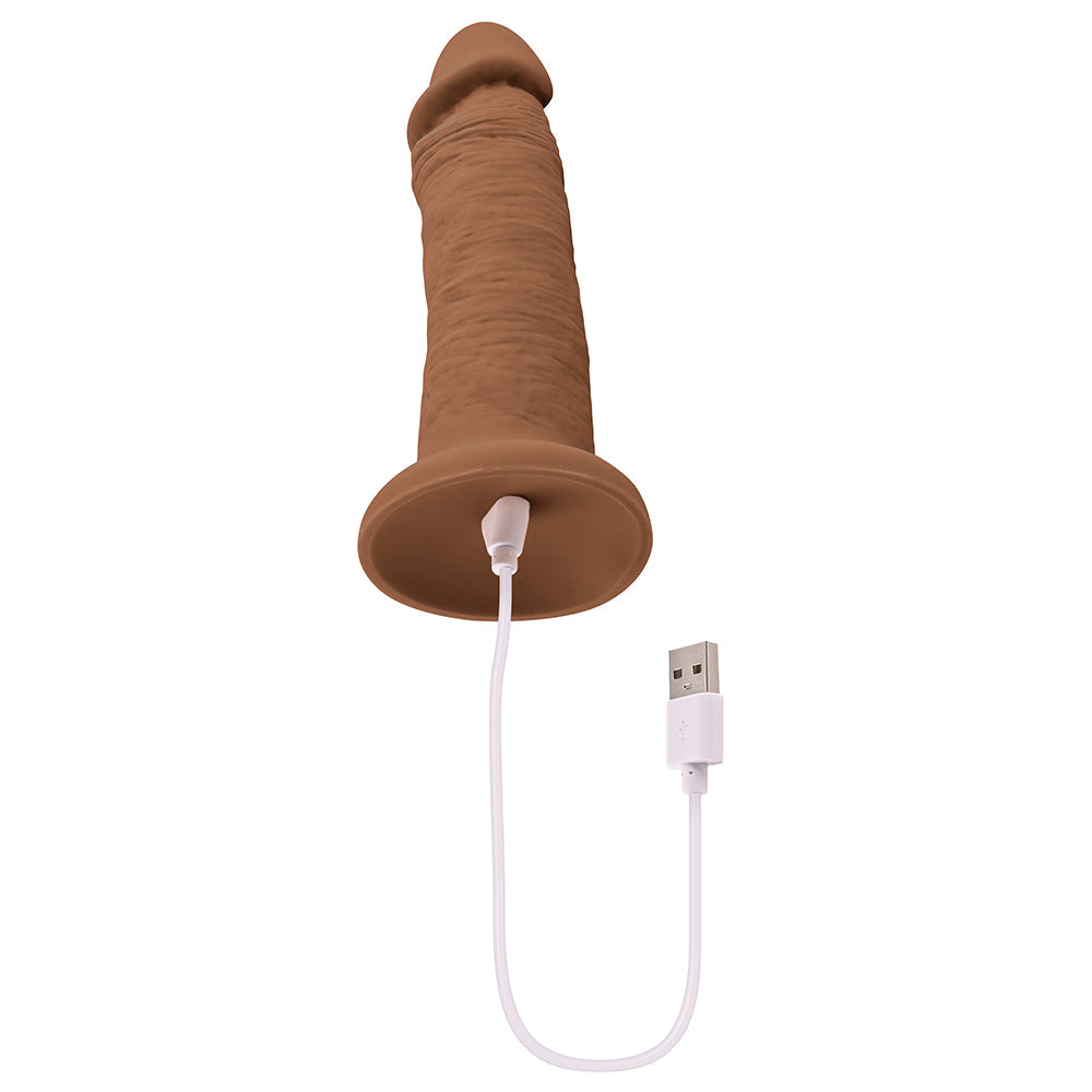 Evolved Rechargeable Vibrating 6 in. Silicone Dildo Dark - Fantasies Boutique