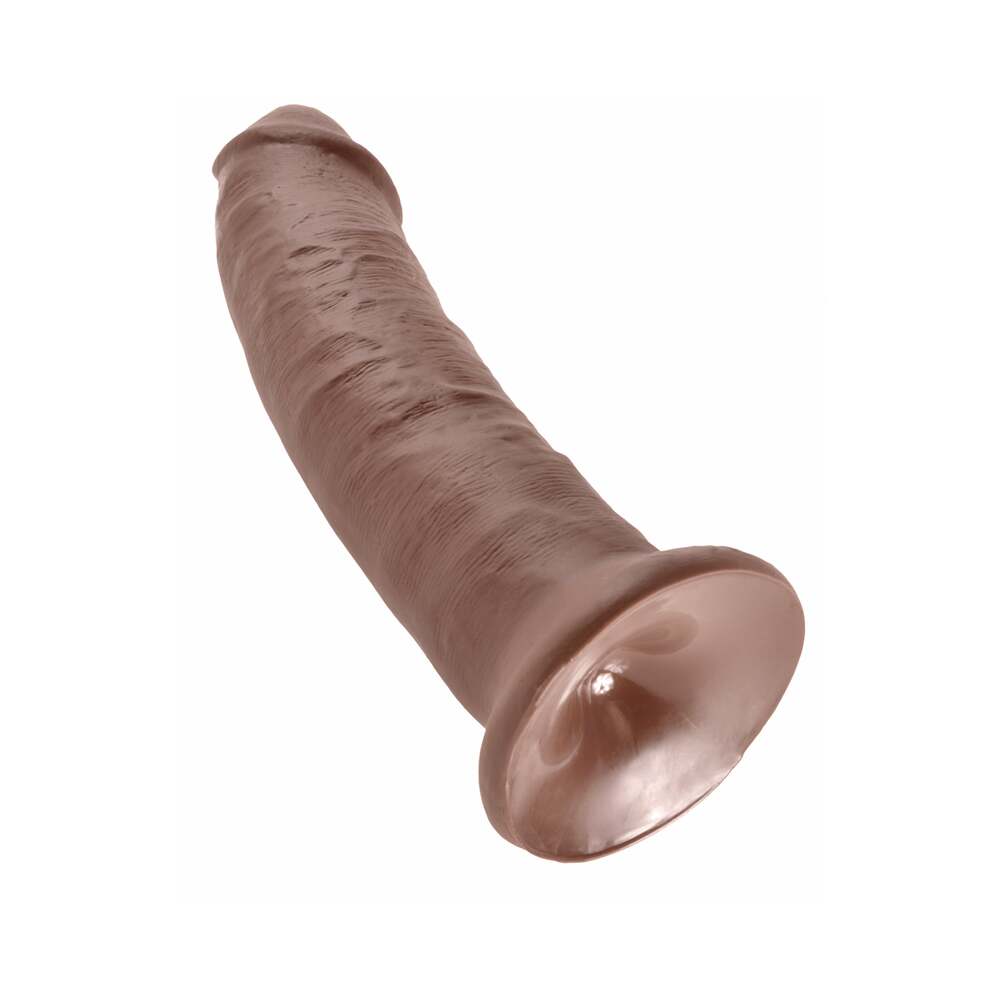 King Cock 9 in. Cock Realistic Dildo With Suction Cup Brown - Fantasies Boutique