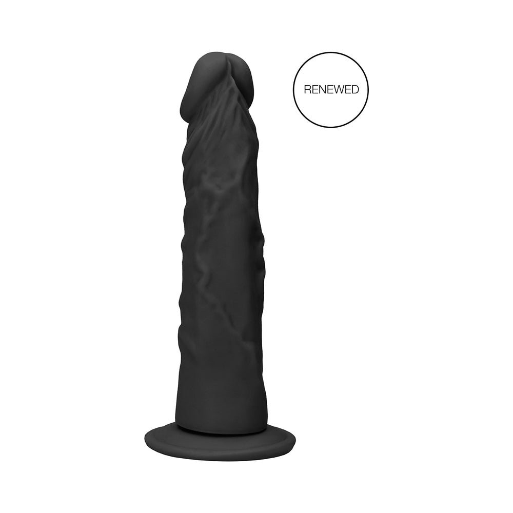 RealRock Realistic 7 in. Dildo With Suction Cup Black - Fantasies Boutique