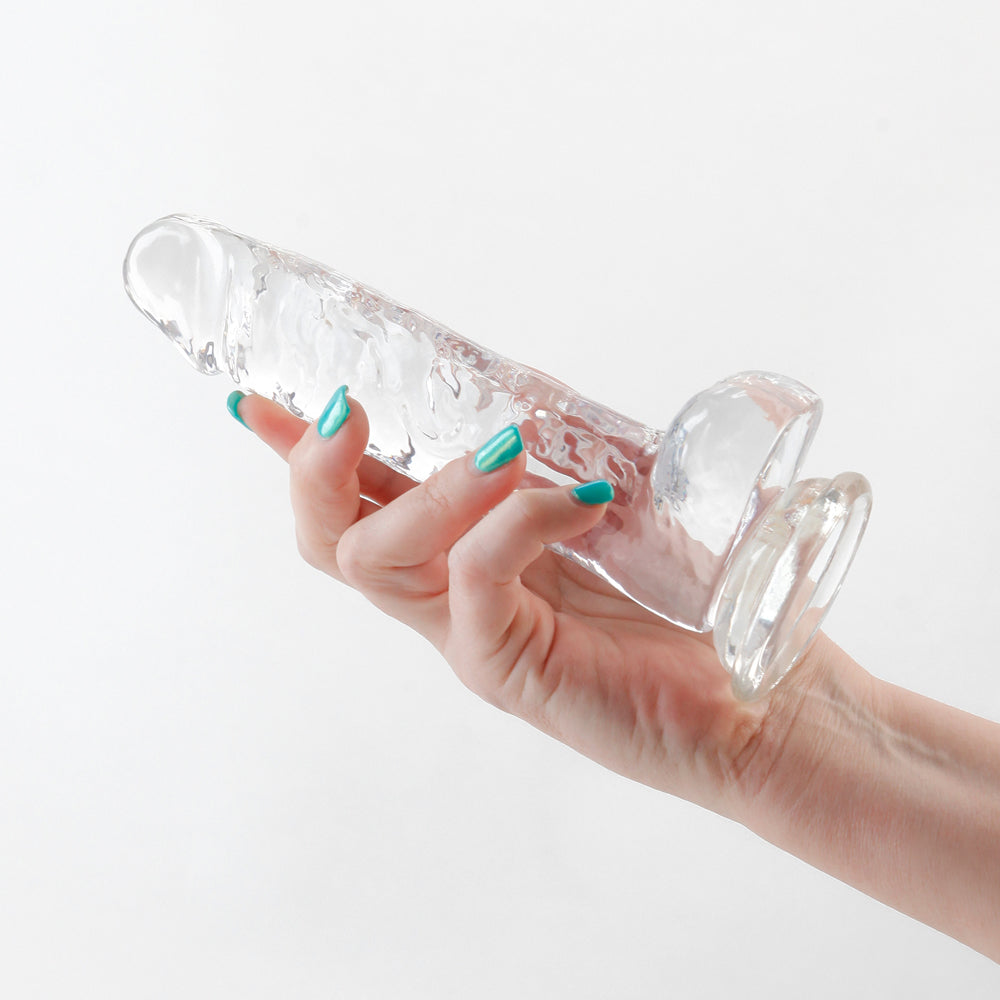 Fantasia Ballsy 6.5 in. Jelly Dildo Clear - Fantasies Boutique