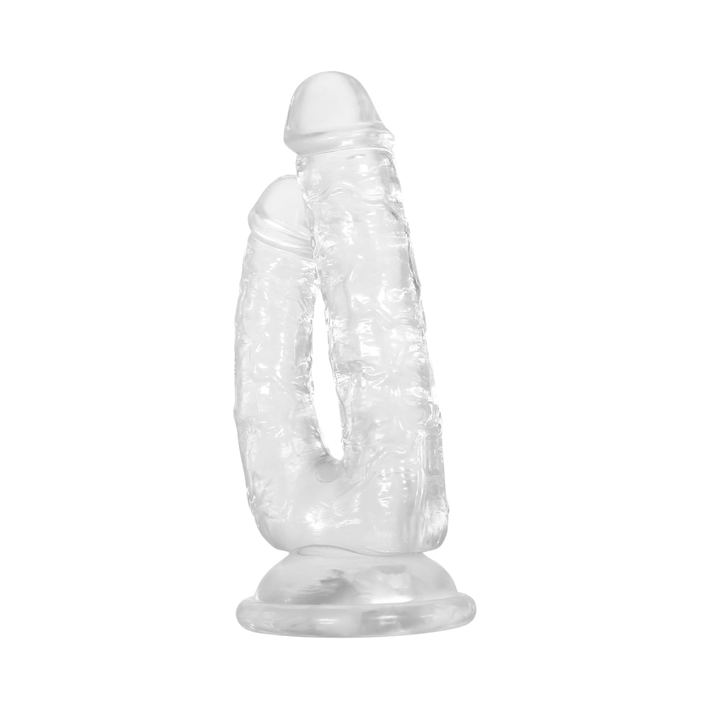 Gender X Dualistic Double-Shafted Dildo With Suction Cup Base Clear - Fantasies Boutique