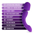 Wellness Dual Sense Rechargeable Silicone Dual Ended G-Spot & Wand Vibrator Purple - Fantasies Boutique