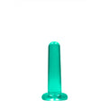 RealRock Crystal Clear Non-Realistic 5 in. Straight Dildo With Suction Cup Turquoise