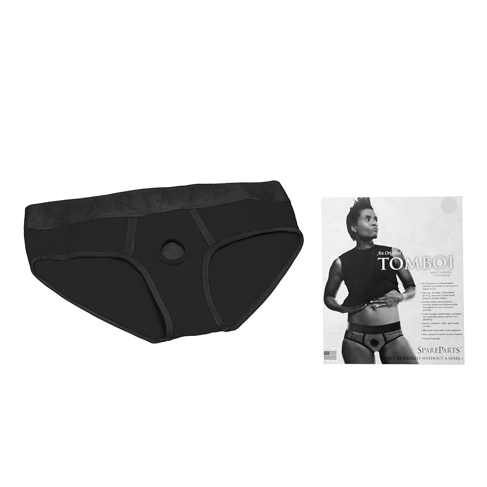 SpareParts Tomboi Nylon Briefs Harness Black Size M - Fantasies Boutique