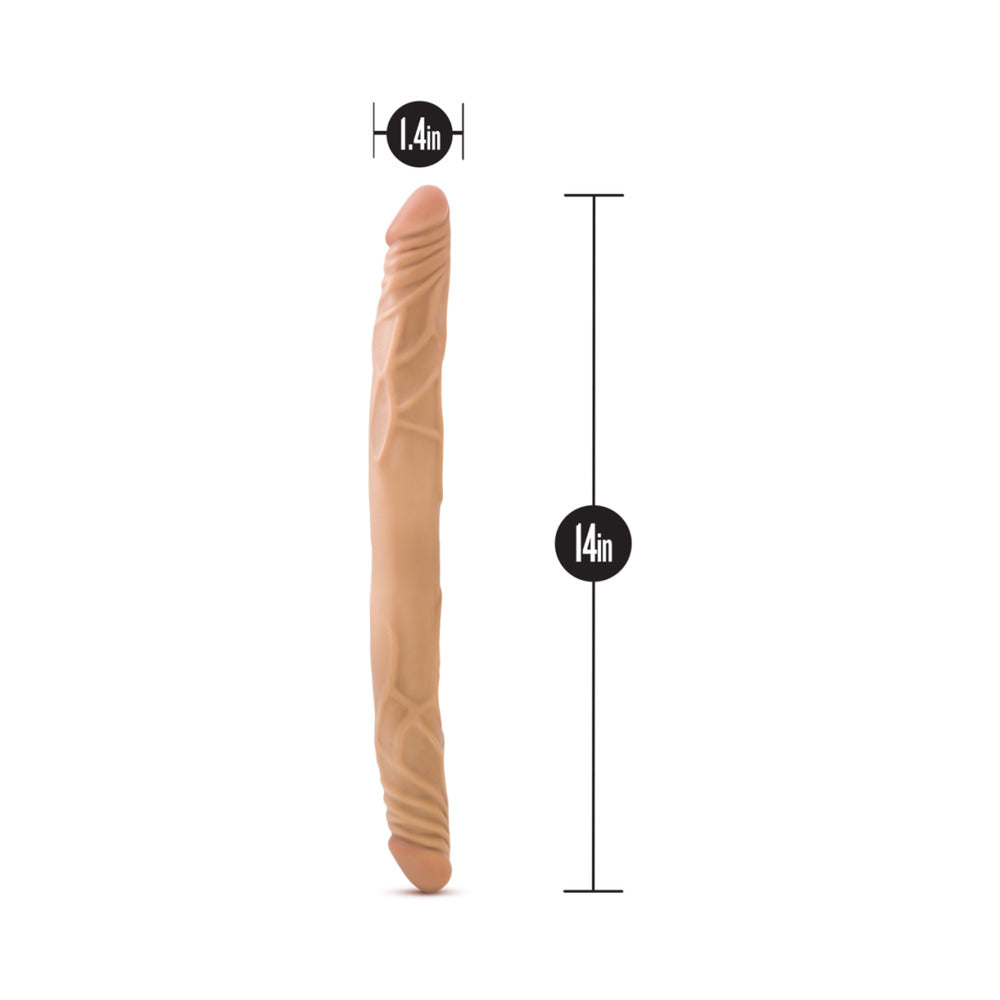 Blush B Yours 14 in. Double Dildo Tan - Fantasies Boutique