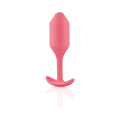 b-Vibe Snug Plug 2 Weighted Silicone Anal Plug Coral - Fantasies Boutique