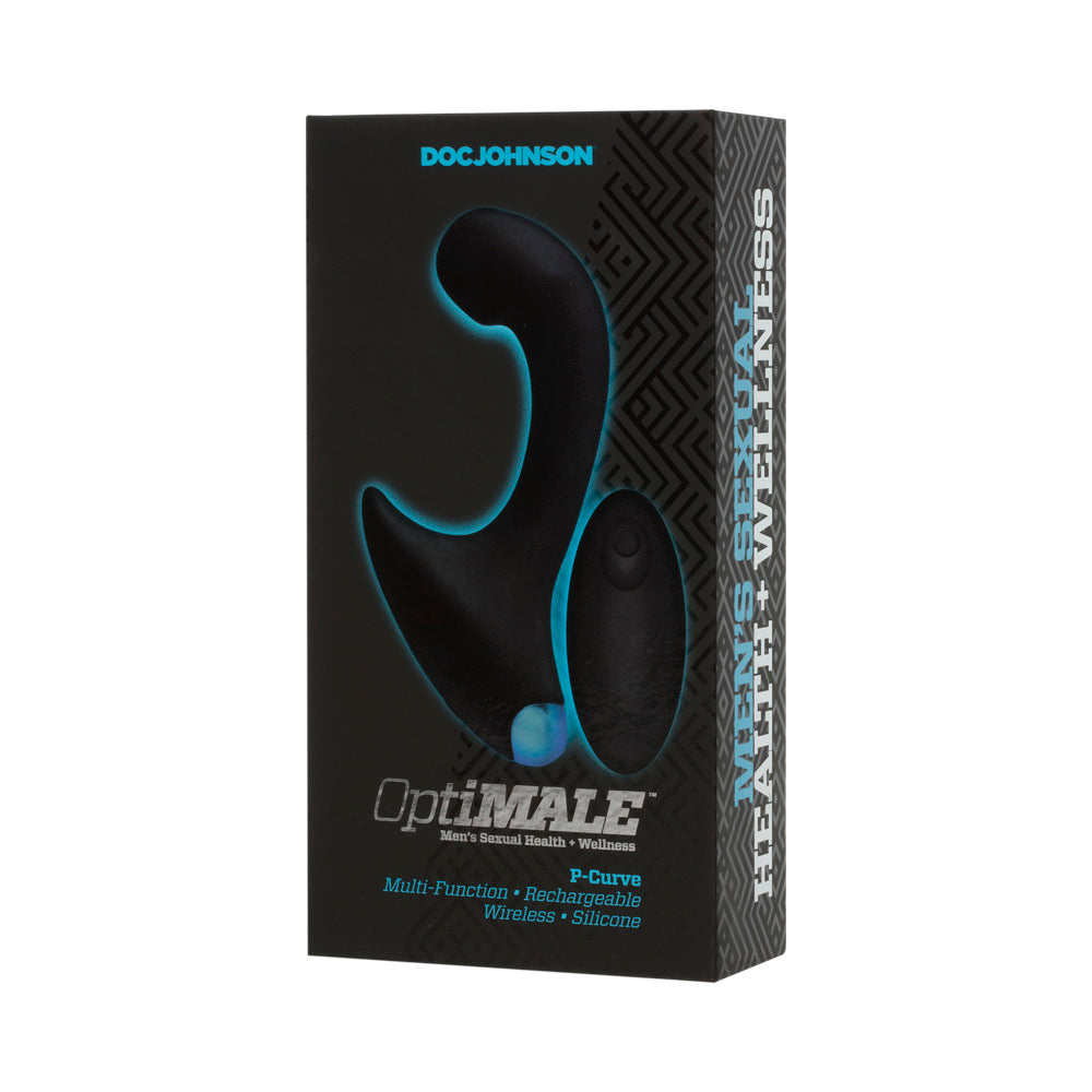 OptiMALE Vibrating P-Massager with Wireless Remote Black - Fantasies Boutique