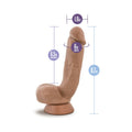 Au Naturel Macho 8.5 in. Posable Dual Density Dildo with Balls Tan - Fantasies Boutique