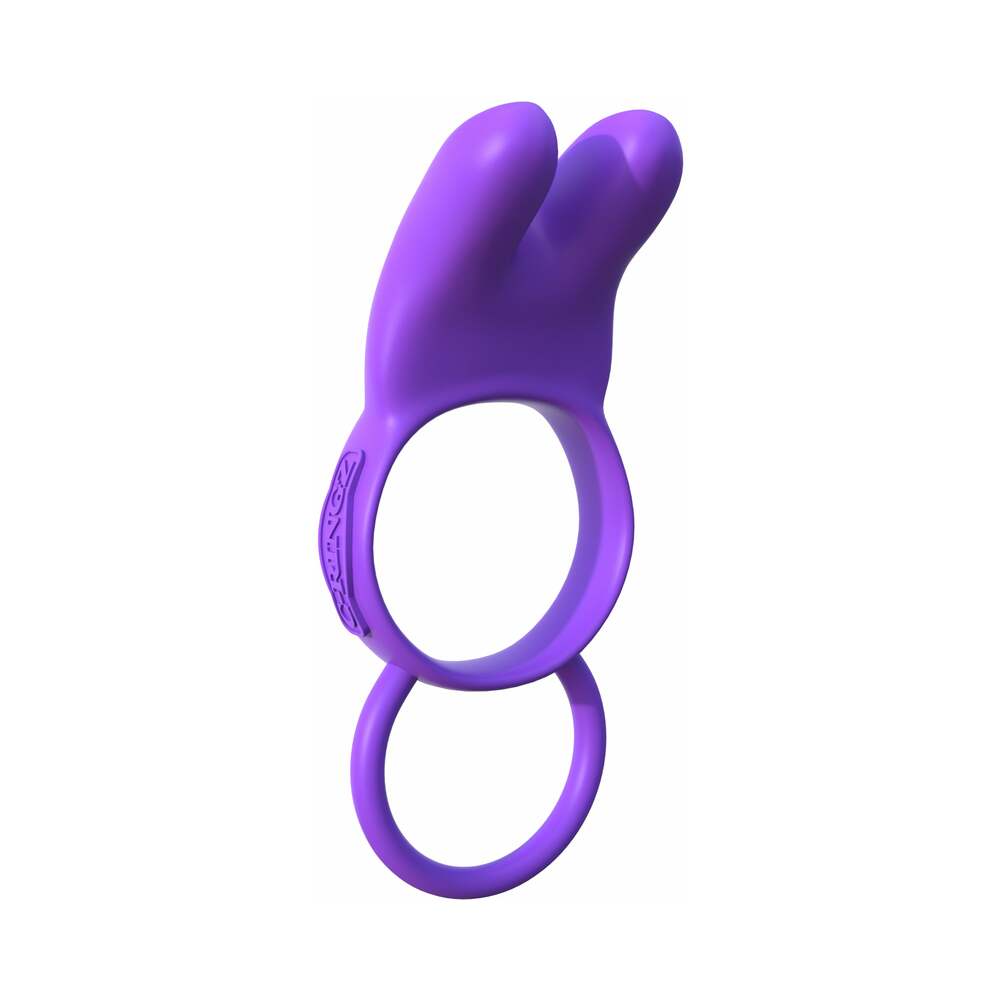 Pipedream Fantasy C-Ringz Silicone Vibrating Twin Teazer Rabbit Ring With Ears Purple