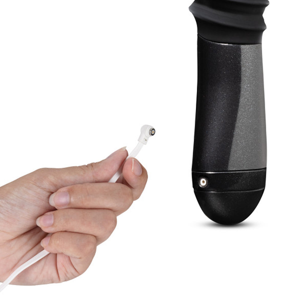 Temptasia Lazarus Rechargeable 10 in. Silicone Thrusting Dildo Black - Fantasies Boutique