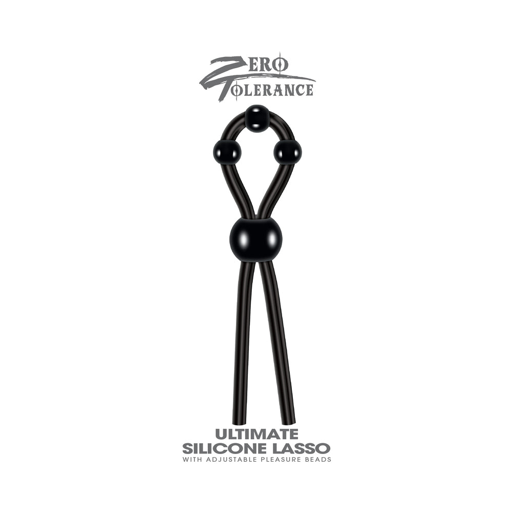 Zero Tolerance Ultimate Silicone Lasso Adjustable Cockring Black - Fantasies Boutique