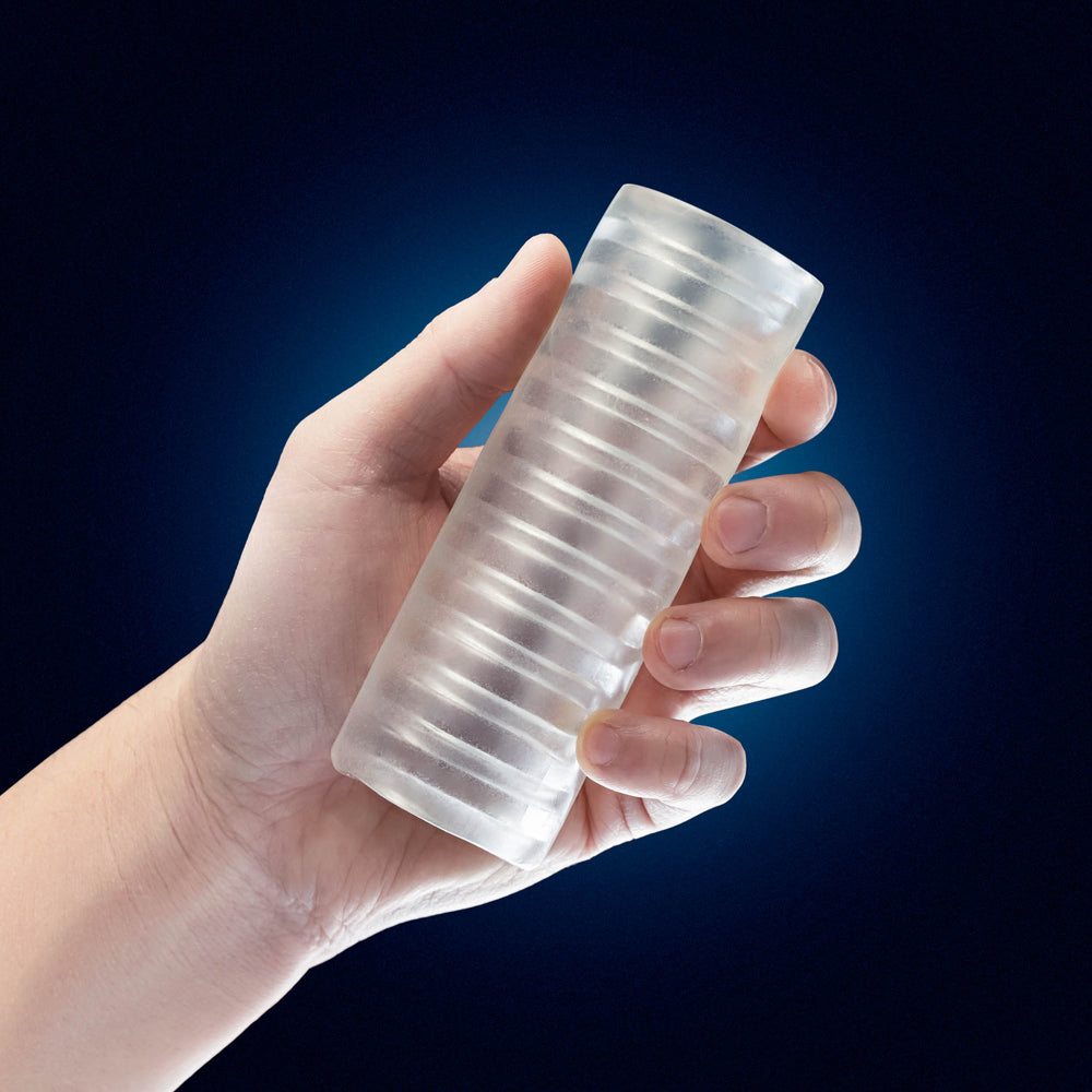 RIZE! Ribz Glow in the Dark Self-Lubricating Stroker Clear - Fantasies Boutique