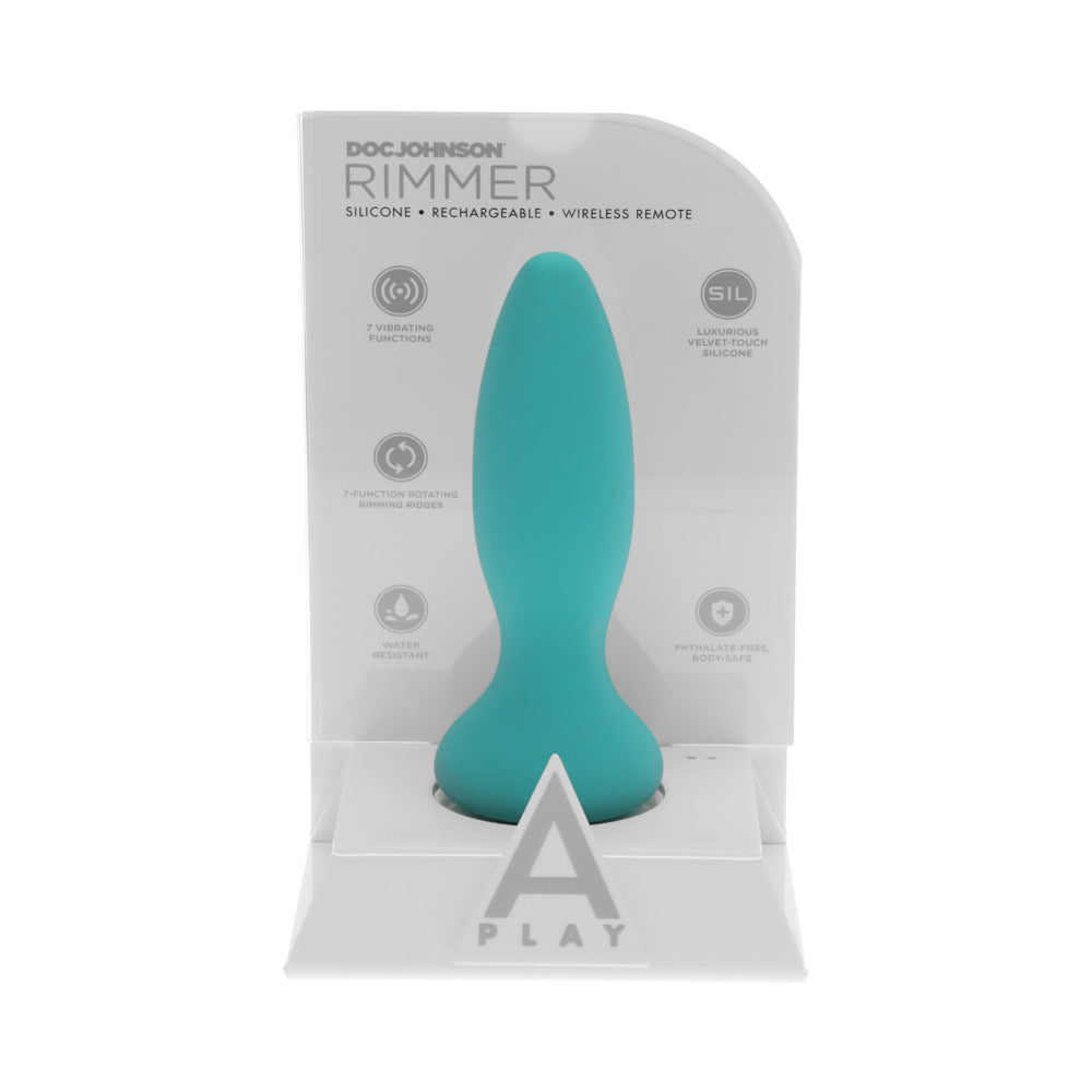 A-Play Rimmer Experienced Rechargeable Silicone Anal Plug with Remote Teal - Fantasies Boutique
