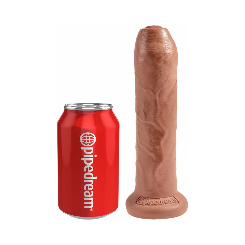 King Cock 7 in. Uncut Cock Realistic Dildo With Moveable Foreskin & Suction Cup Tan - Fantasies Boutique