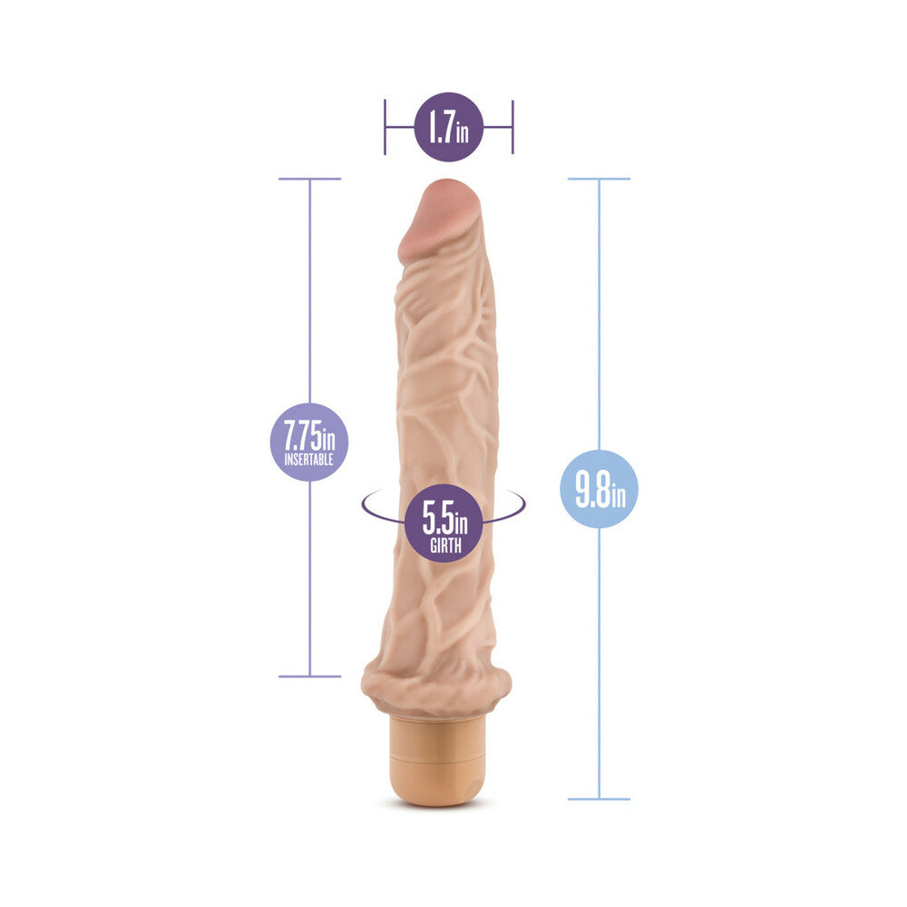 Dr. Skin Vibe 8 Realistic 9.75 in. Vibrating Dildo Beige - Fantasies Boutique