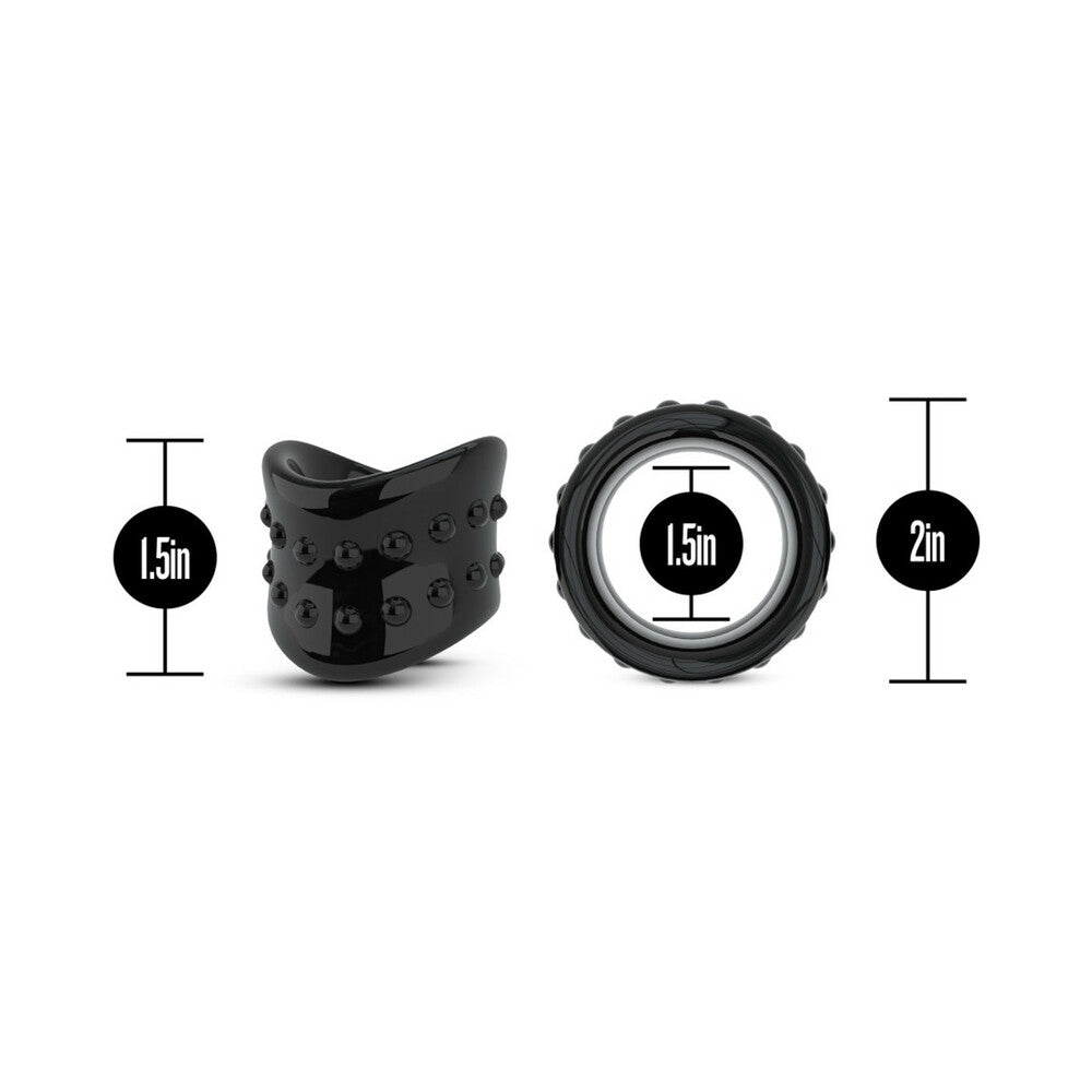Blush Stay Hard Beef Ball Stretcher X Long 1.5 in. Black - Fantasies Boutique