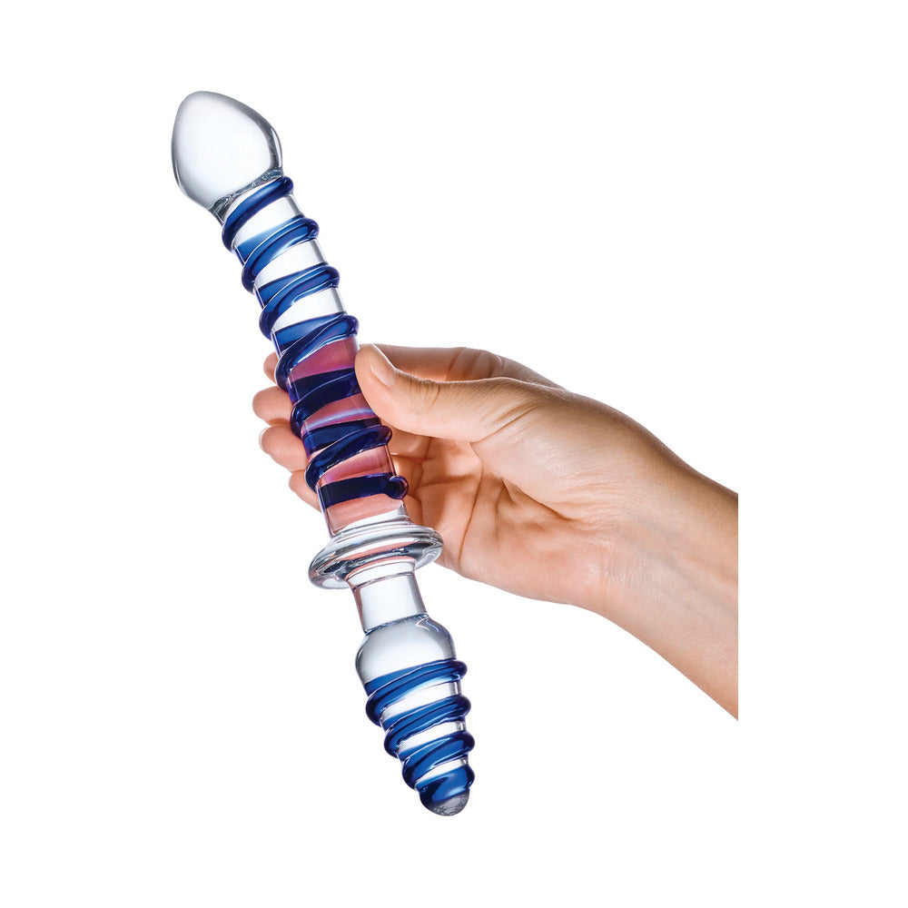 Glas 10 in. Mr. Swirly Double Ended Glass Dildo & Butt Plug - Fantasies Boutique